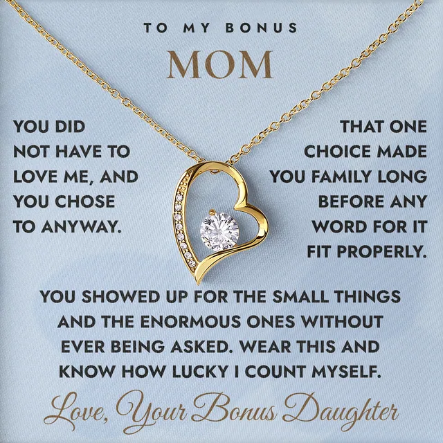 Chose Me Anyway Forever Love Necklace for bonus mom