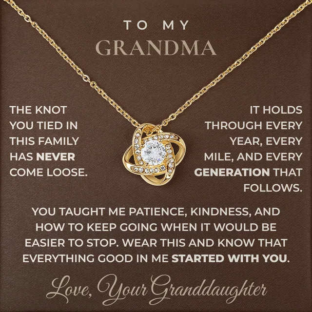 Everything Good In Me Love Knot Necklace for grandma