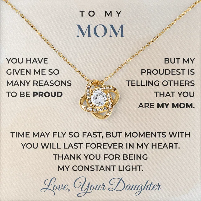 Reasons To Be Proud Love Knot Necklace for mom