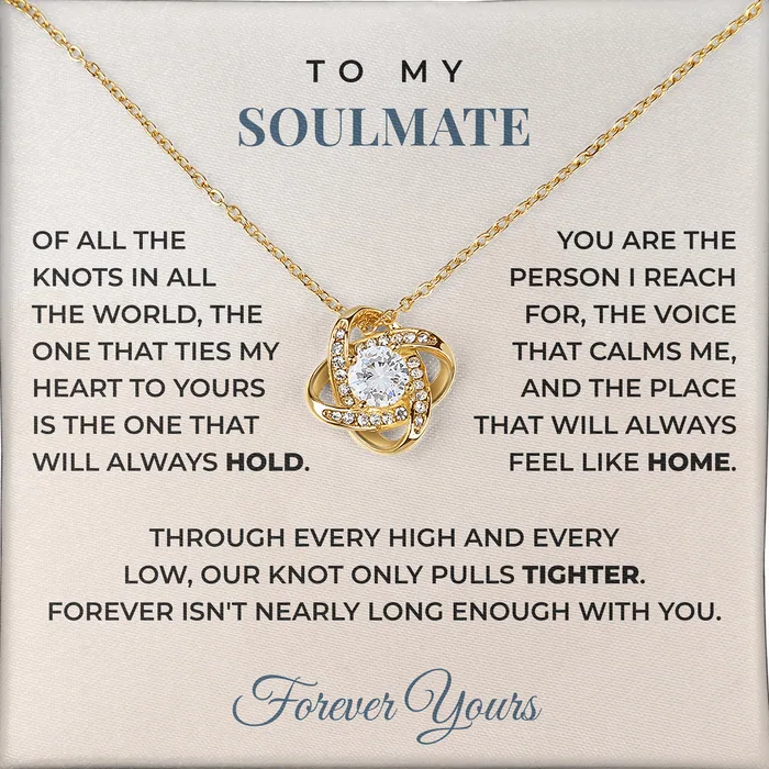 Always Feel Like Home Love Knot Necklace for soulmate