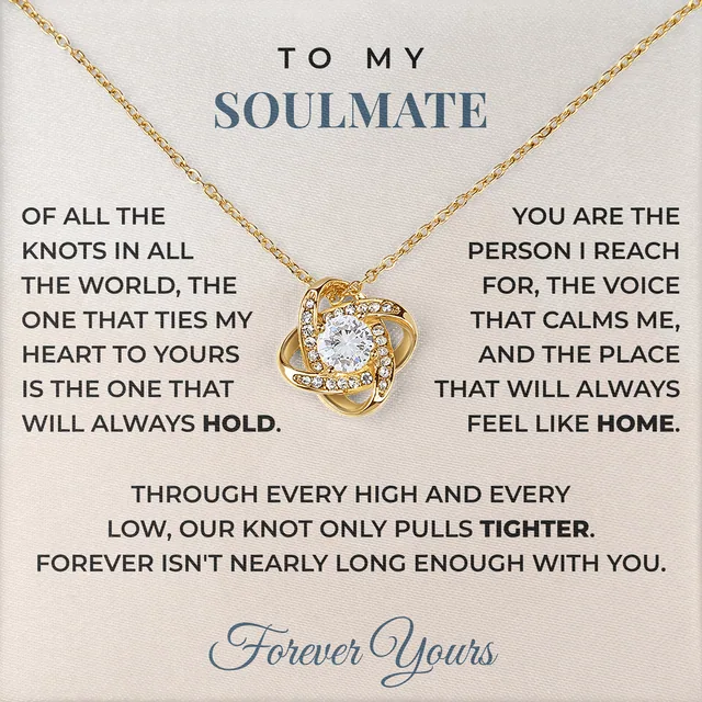 Always Feel Like Home Love Knot Necklace for soulmate